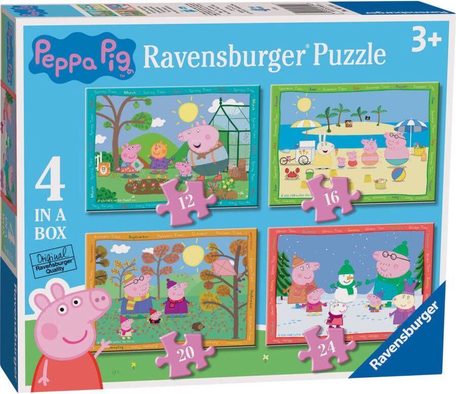 Ravensburger 4-in-1 kinderpuzzel Peppa Big: 4 seizoenen (12+16+20+24 stukjes)