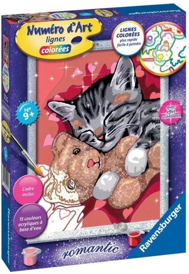 Ravensburger Kunstnummer medium Kitten en teddybeer