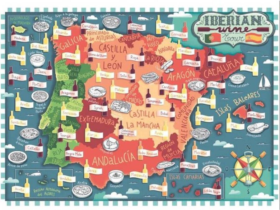 Ravensburger Map of Iberia Wines (1000)