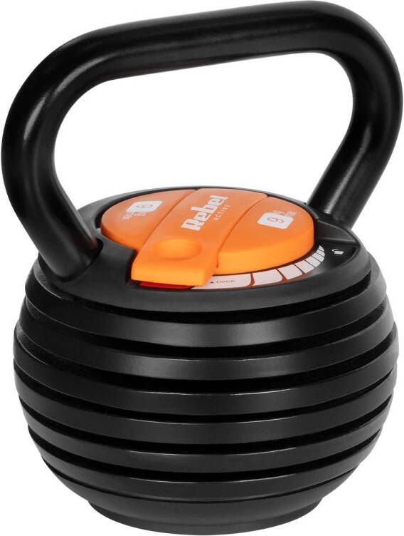 Rebel Active Verstelbare Gietijzeren Kettlebell 2 3 9 kg Fitness Kettlebell Krachttraining & Conditie Zwart