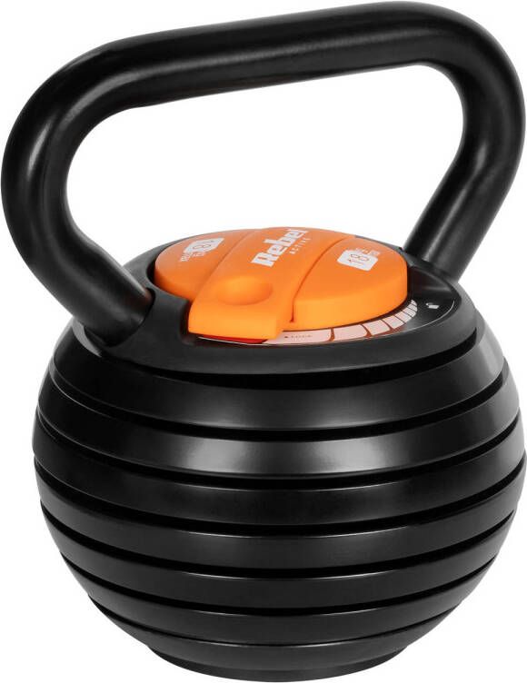 Rebel Active Verstelbare Gietijzeren Kettlebell 3 5 18 kg Fitness Kettlebell Krachttraining & Conditie Zwart