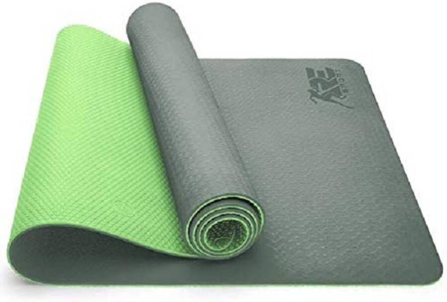RE:SPORT Yogamat groen-lime fitnessmat gymnastiekmat pilatesmat sportmat 183 x 61 x 0 6 cm