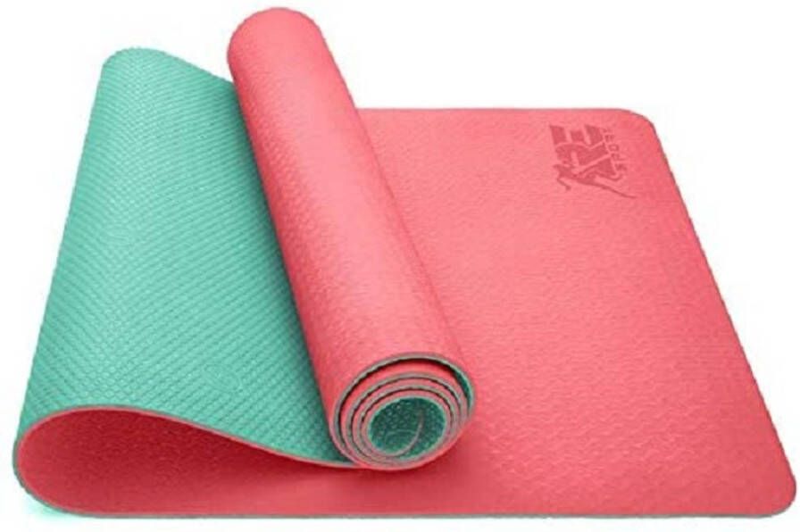 RE:SPORT Yogamat oranje rood-turquoise fitnessmat gymnastiekmat pilatesmat sportmat 183 x 61 x 0 6 cm