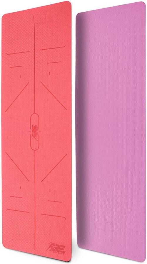 RE:SPORT Yogamat roze 183 x 61 x 0 6 cm fitnessmat gymmat gymnastiekmat logo