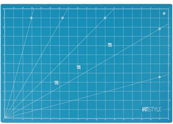 ReStyle Snijmat A3 zelfhelend 33x48cmx1 6mm dubbelzijdig cm inch kleur turguoise