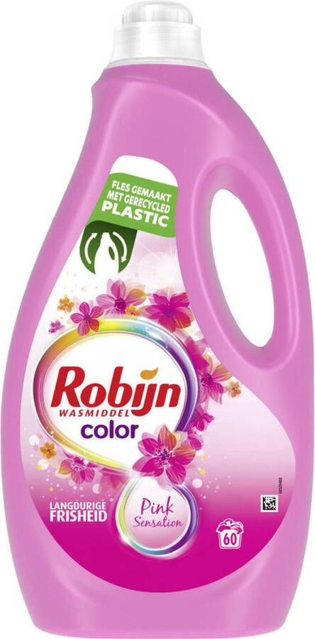 Robijn Color Pink Sensation vloeibaar wasmiddel 3 x 60 wasbeurten voordeelverpakking 180 wasbeurten