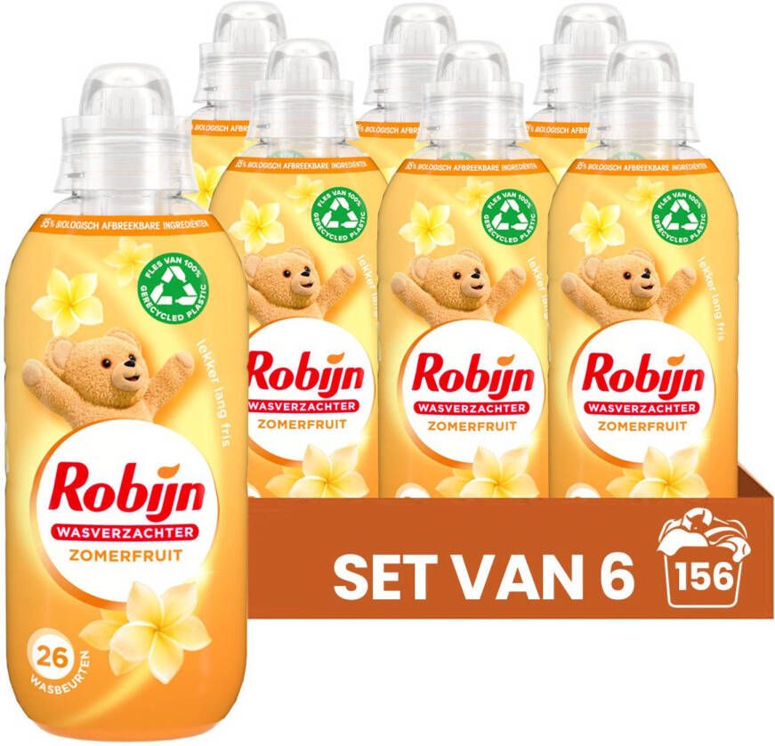 Robijn Zomerfruit Wasverzachter 6 x 26 wasbeurten Voordeelverpakking