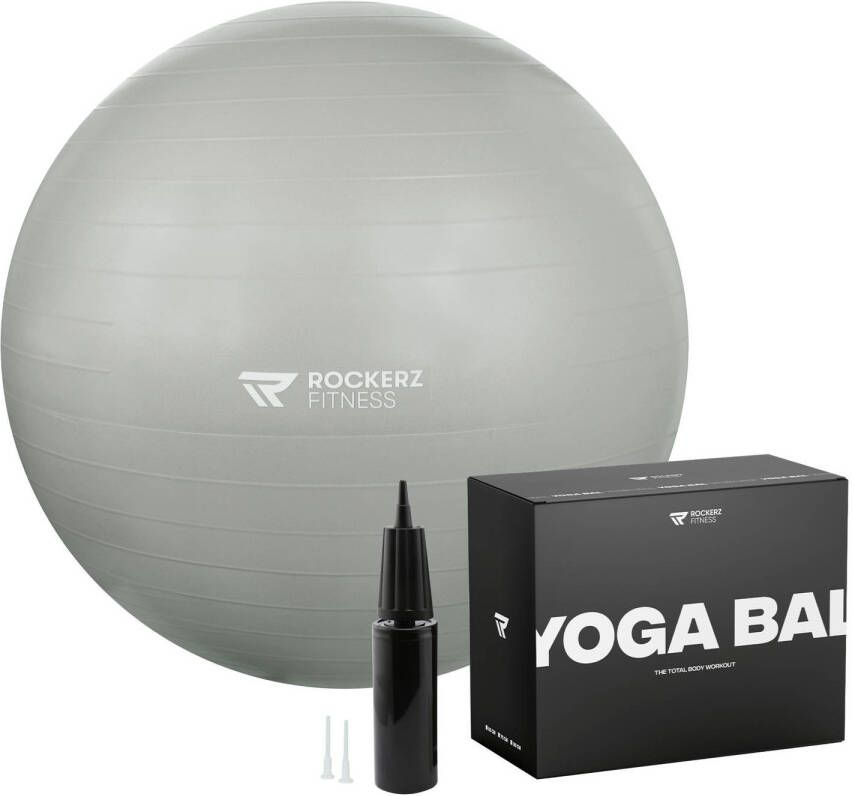 ROCKERZ FITNESS Fitnessbal Yoga bal Gymbal Yoga 65 cm Kleur: Grijs