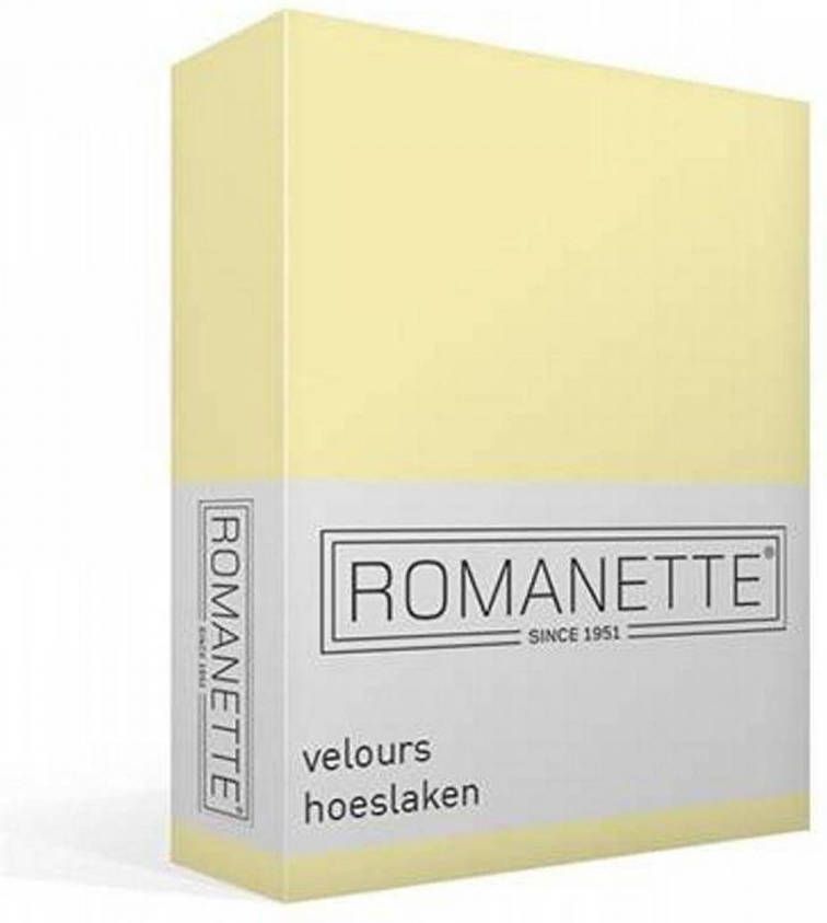 Romanette velours hoeslaken 80% katoen 20% polyester 2-persoons (140 150x200 220 cm) Vanille