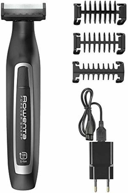Rowenta Elektrisch scheerapparaat TN6000 Forever Sharp instelbare baardlengte: 1 3 en 5 mm 120 minuten looptijd batterijstatusweergave edelstalen mesjes snoerloos gebruik trimmen en scheren zelfslijpende mesjes heren elektrisch scheerapparaat 3 opzetstukken (set)