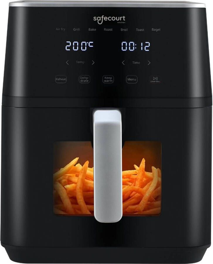 Safecourt Kitchen Airfryer XXL Heteluchtfriteuse 1800W 7L Inhoud 40ºC tot 200ºC Zwart