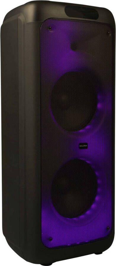 Salora Partyspeaker XL luidspreker 2x 10 inch speakers LED verlichting