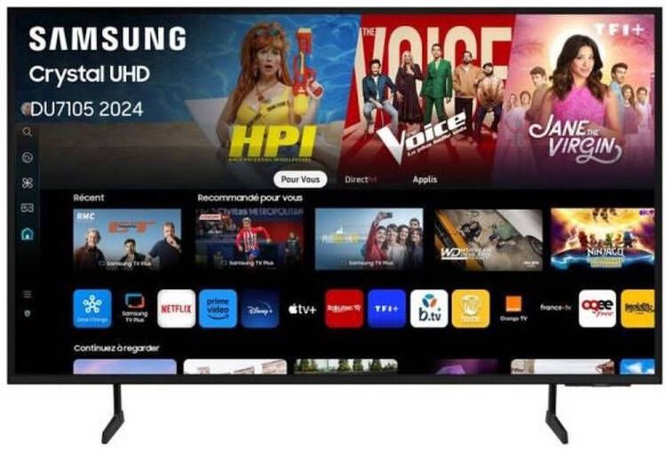 Samsung led tv 50 hz 75du7105 75 (190 cm) 4k uhd 3840x2160 hdr smart tv tizen gaming hub 3xhdmi wifi