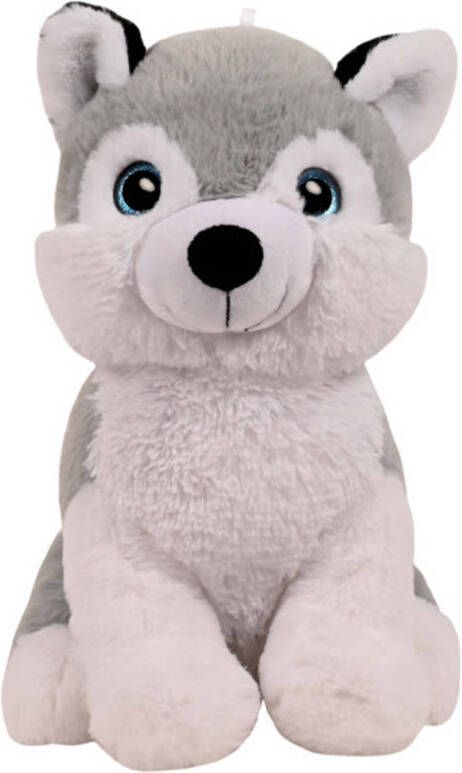 Sandy Knuffeldier Husky hond Billy zachte pluche stof dieren knuffels grijs wit 32 cm Knuffel huisdieren