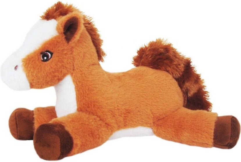 Sandy Knuffeldier Paard Merry zachte pluche stof dieren knuffels lichtbruin 30 cm Knuffel boederijdieren