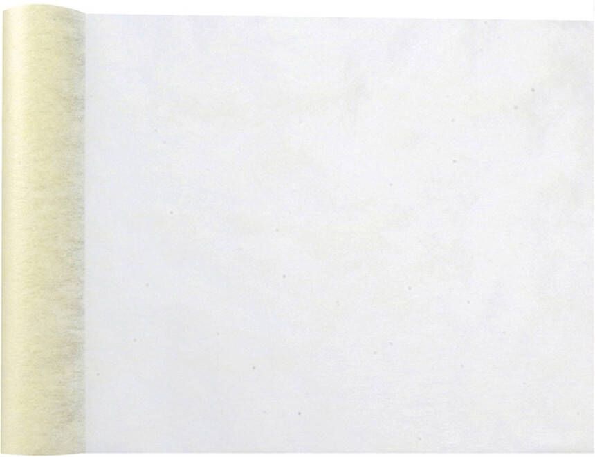 Santex Bruiloft tafelloper op rol polyester ivoor wit 30 cm x 10 m Feesttafelkleden