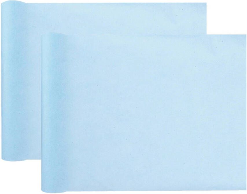 Santex Tafelloper op rol 2x polyester lichtblauw 30 cm x 10 m Feesttafelkleden