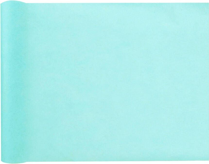 Santex Tafelloper op rol polyester azuurblauw 30 cm x 10 m Feesttafelkleden