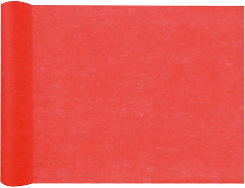 Santex Tafelloper op rol polyester rood 30 cm x 10 m Feesttafelkleden
