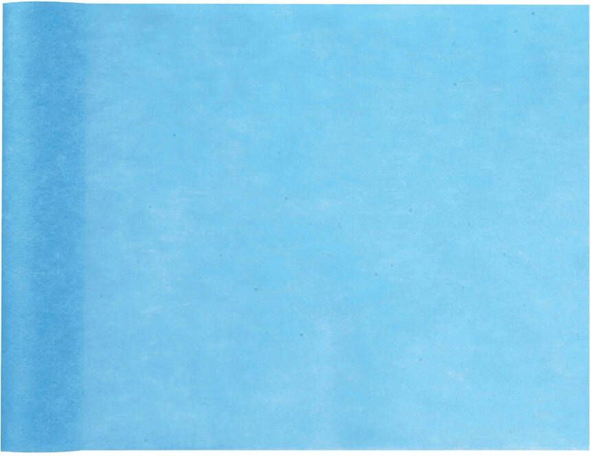 Santex Tafelloper op rol polyester turquoise blauw 30 cm x 10 m Feesttafelkleden