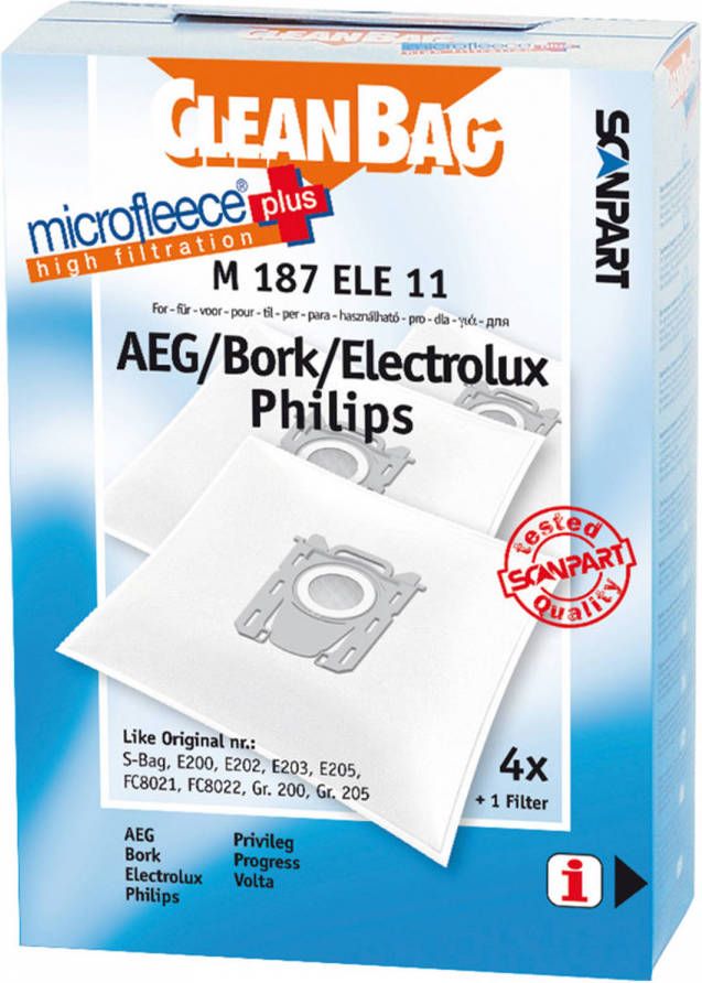 Coppens Cleanbag M187ELE11 AEG Philips S-bag mirco+ 4 stuks - Foto 3