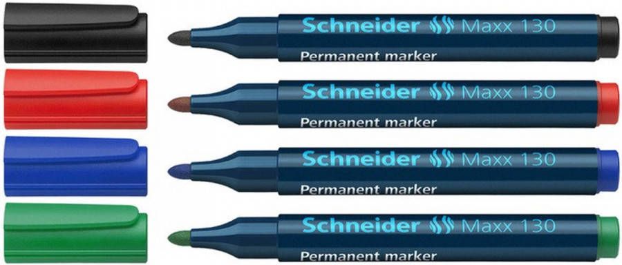 Schneider Marker Maxx 130 Permanent Ronde Punt Etui Á 4 Stuks