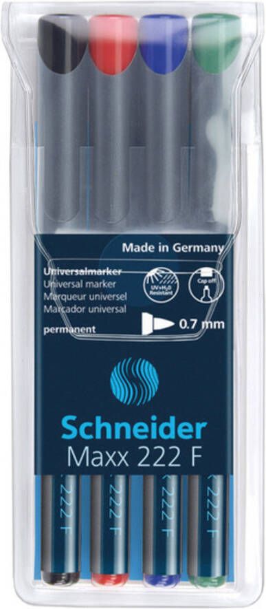 Schneider universele marker Maxx 222 F permanent etui a 4 stuks assorti