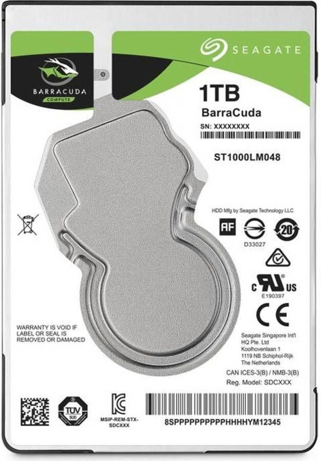 Seagate Interne harde schijf BarraCuda 1To 5.400 RPM 2.5 (ST1000LM048)