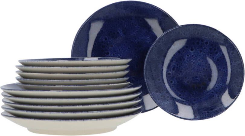 Secret de Gourmet 6 persoons 12-delig servies Casa Azul Blauw Geglazuurd Keramiek