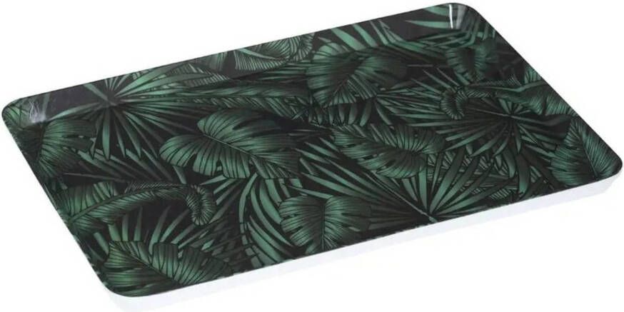 Secret de Gourmet Dienblad serveerblad rechthoekig Jungle 30 x 22 cm donker groen Dienbladen