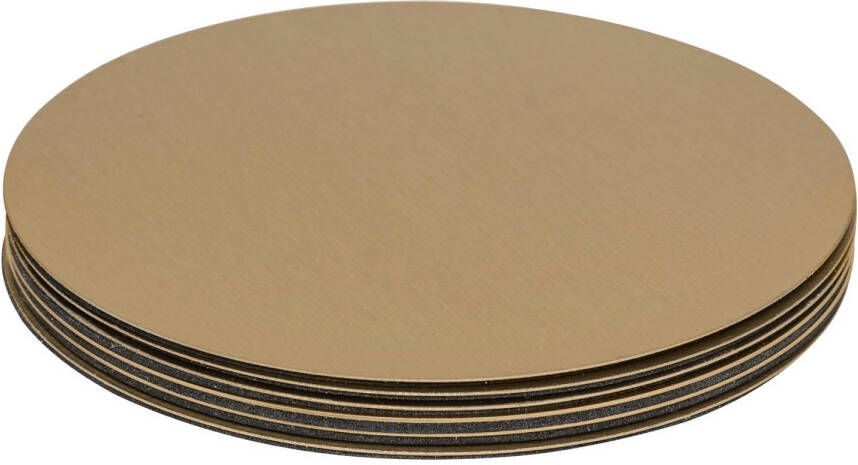 Secret de Gourmet Onderzetters voor glazen 6x stuks metallic goud metaal 10 x 10 cm Glazenonderzetters