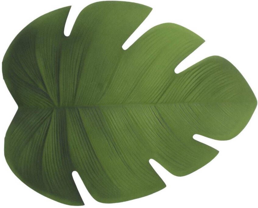 Secret de Gourmet Placemat blad groen vinyl 47 x 38 cm Placemats