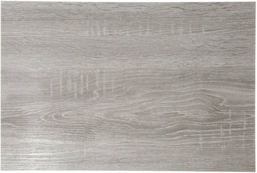 Secret de Gourmet Rechthoekige placemat hout print grijs PVC 45 x 30 cm Placemats