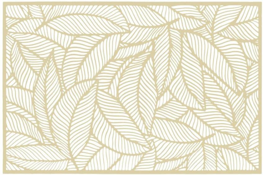 Secret de Gourmet Rechthoekige placemat Jungle goud PVC 45 x 30 cm Placemats
