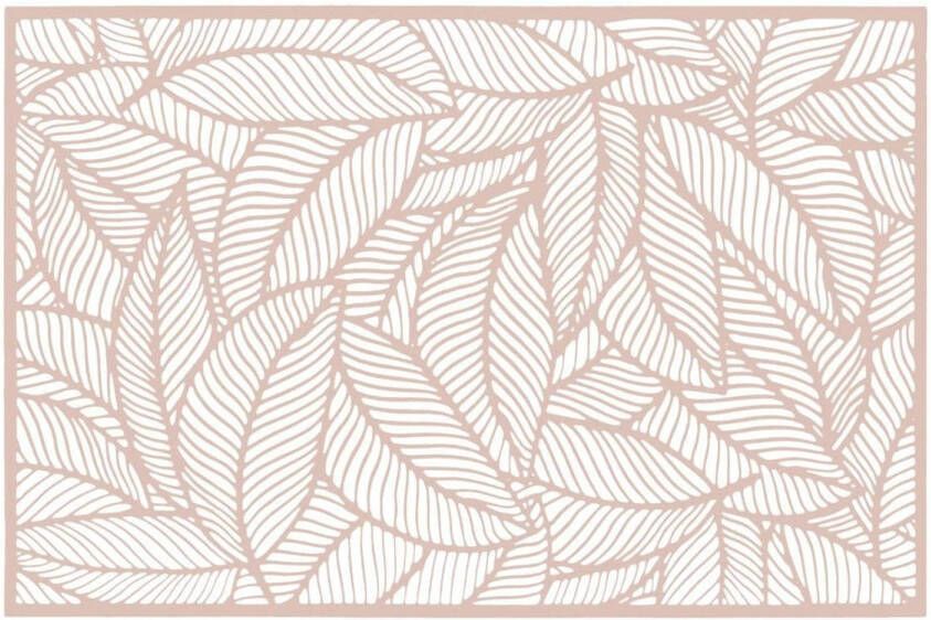 Secret de Gourmet Rechthoekige placemat Jungle roze PVC 45 x 30 cm Placemats