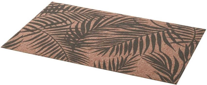 Secret de Gourmet Rechthoekige placemat Palm grijs linnen mix 45 x 30 cm Placemats