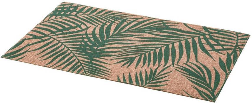 Secret de Gourmet Rechthoekige placemat Palm groen linnen mix 45 x 30 cm Placemats