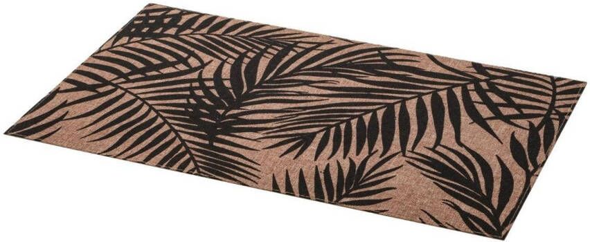 Secret de Gourmet Rechthoekige placemat Palm zwart linnen mix 45 x 30 cm Placemats
