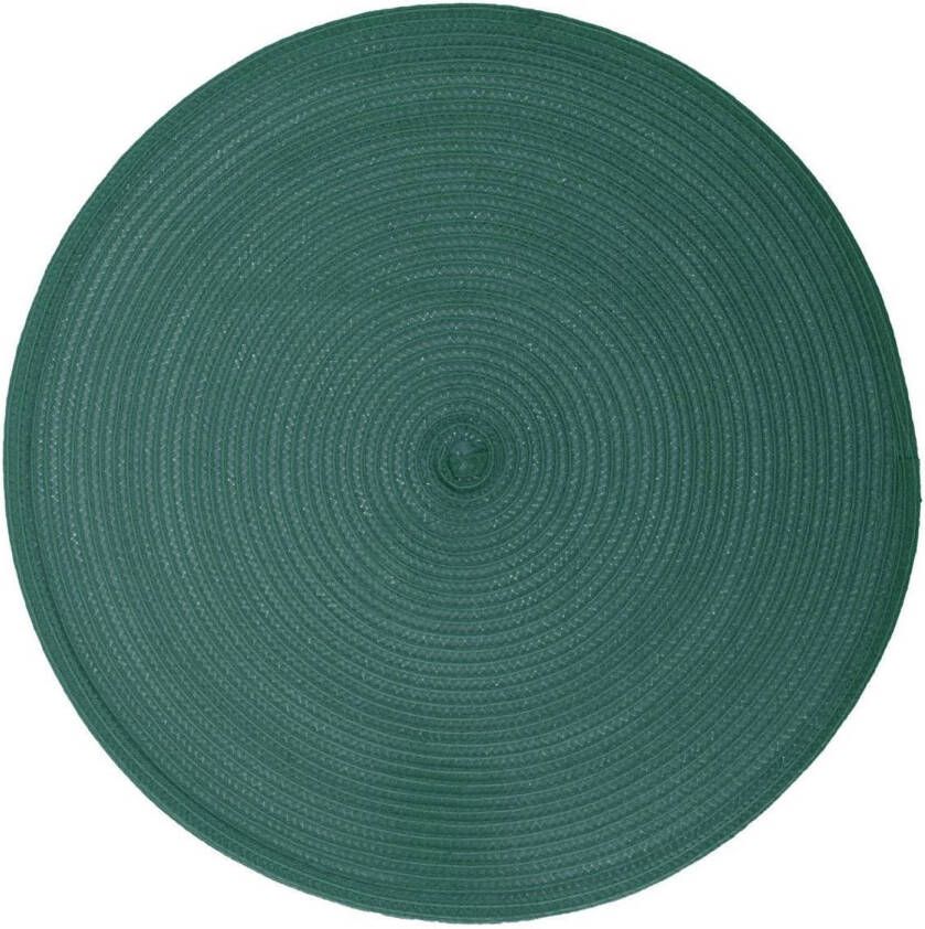 Secret de Gourmet Ronde placemat gevlochten kunststof emerald groen 38 cm Placemats