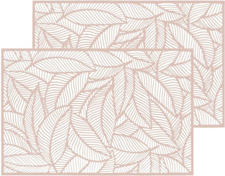 Secret de Gourmet Set van 4x stuks placemats Jungle roze PVC 45 x 30 cm Placemats