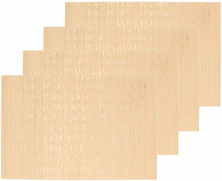 Secret de Gourmet Set van 4x stuks placemats naturel bamboe 45 x 30 cm Placemats