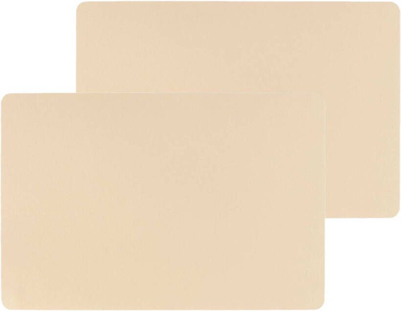Secret de Gourmet Set van 4x stuks placemats PU-leer leer look beige 45 x 30 cm Placemats