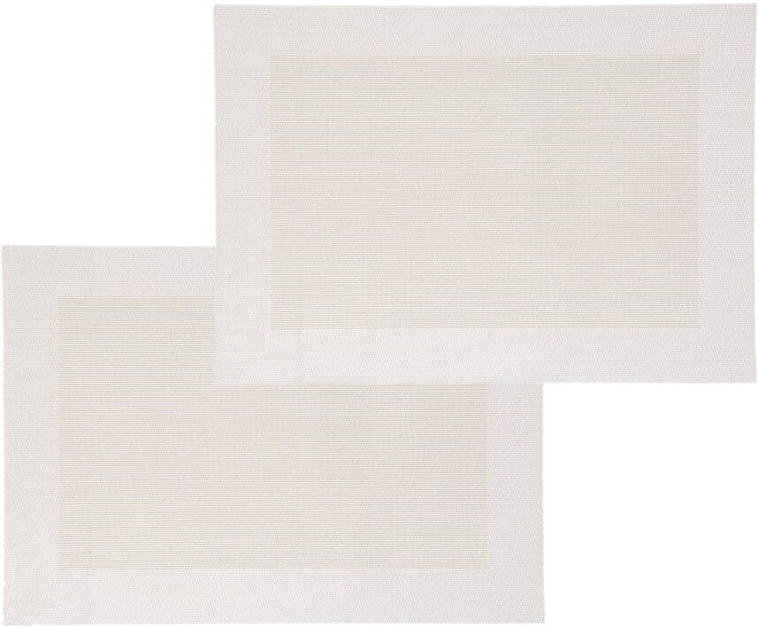 Secret de Gourmet Set van 4x stuks placemats wit ivoor texaline 50 x 35 cm Placemats