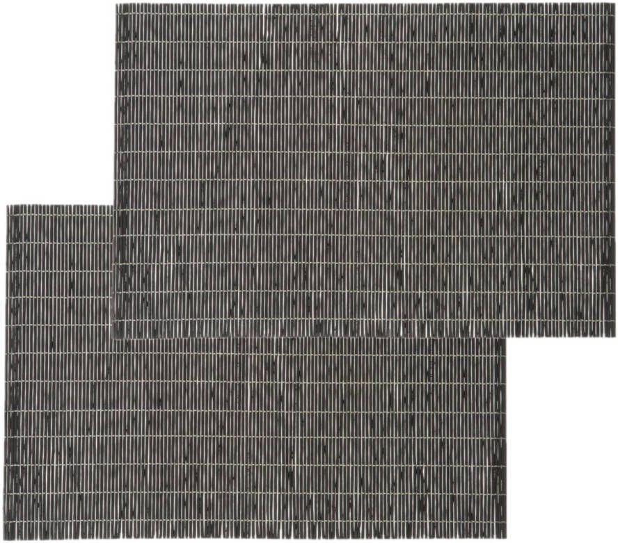 Secret de Gourmet Set van 4x stuks placemats zwart bamboe 45 x 30 cm Placemats