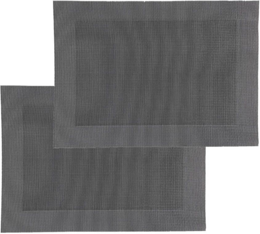 Secret de Gourmet Set van 4x stuks placemats zwart texaline 50 x 35 cm Placemats