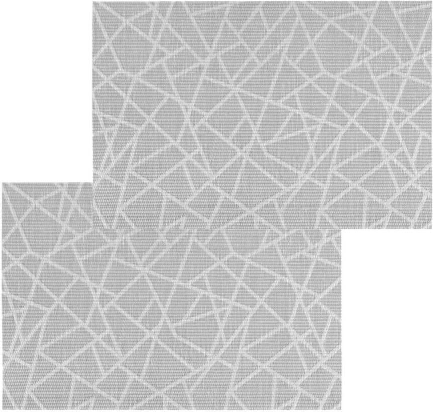 Secret de Gourmet Set van 6x stuks placemats grafische print grijs texaline 45 x 30 cm Placemats
