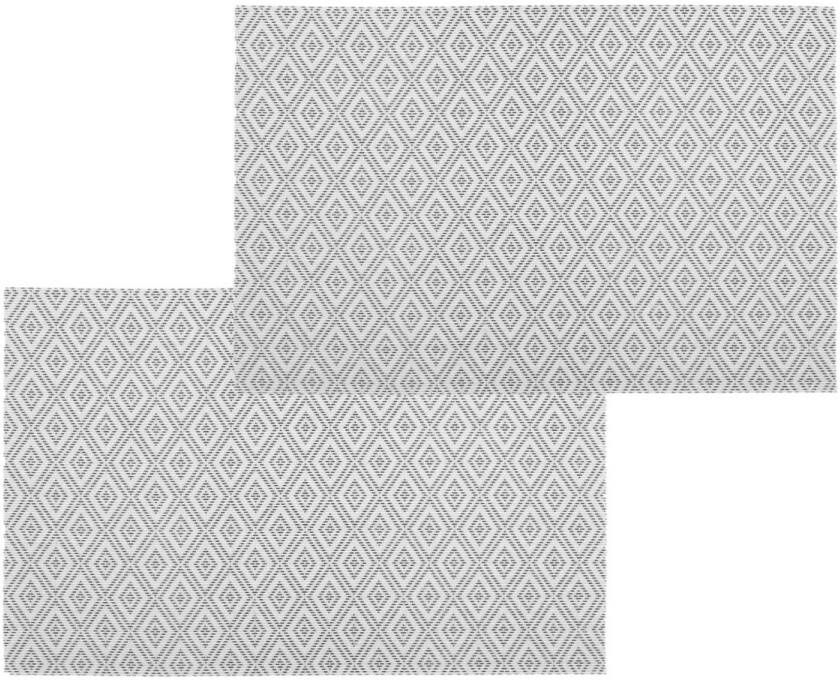 Secret de Gourmet Set van 6x stuks placemats grafische print wit texaline 45 x 30 cm Placemats