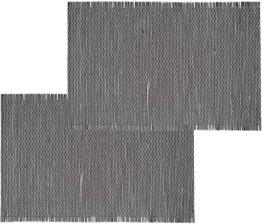 Secret de Gourmet Set van 6x stuks placemats zwart bamboe 45 x 30 cm Placemats