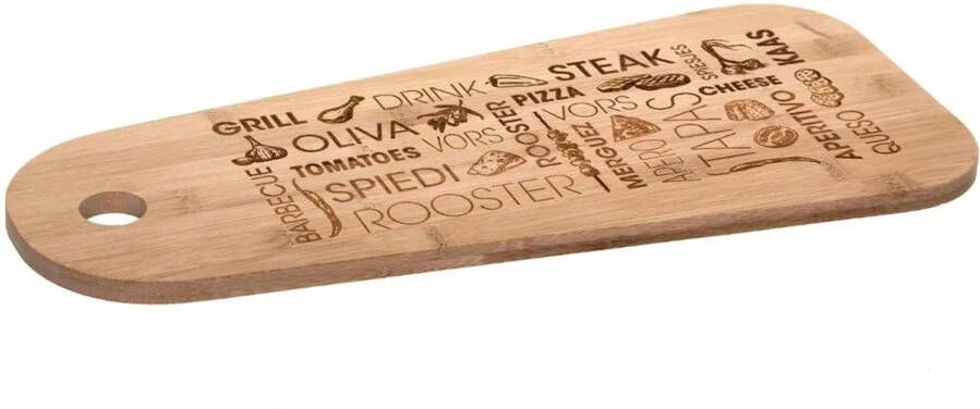 Secret de Gourmet Tapas serveerplank rechthoek 45 x 19 cm van bamboe hout Serveerplanken