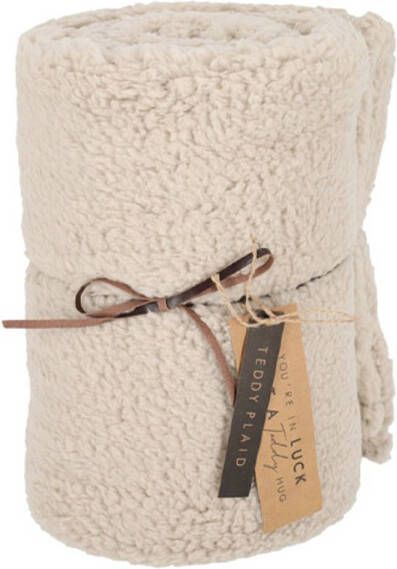 SENZA JENS Living Teddy plaid Deken Polyester 160 x 120 cm Taupe